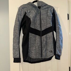 The North Face Grey and Black Hooded Performance Jacket
